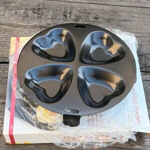 Norpro Heart Shaped Egg Benedict Poacher Heavy Duty Nonstick Finish Valentines